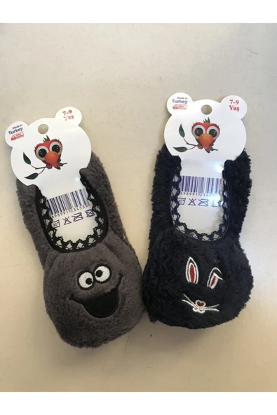 çamaşırsepeti Unisex Çocuk Lacivert Peluş Patik Çorap 2 li