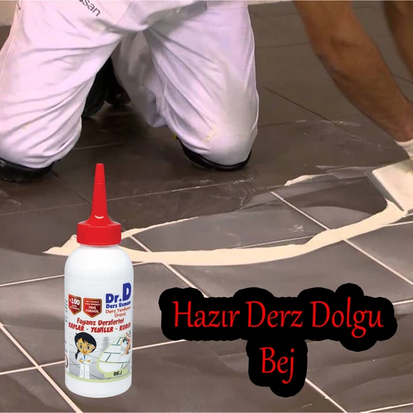 Derz Dolgu Fayans Seramik Mermer Yer Duvar için Tamir Derz Yenileme Dolgusu 200 Gr BEJ Renk - 3