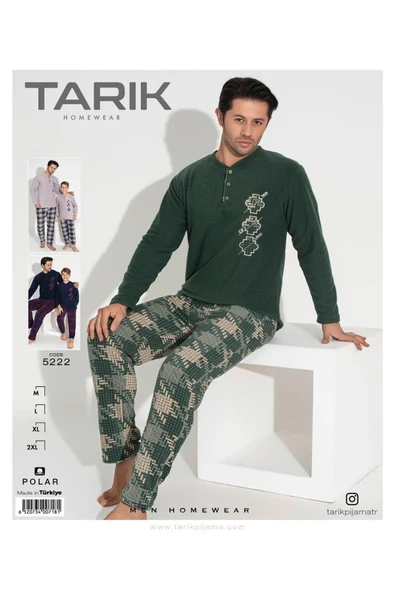 Tarık TARIK Uzun Kollu BABA-OĞUL Polar Kumaş Kışlık Sıcak Tutan Pijama Takımı-(AYRI AYRI SATILMAKTADIR) - 9