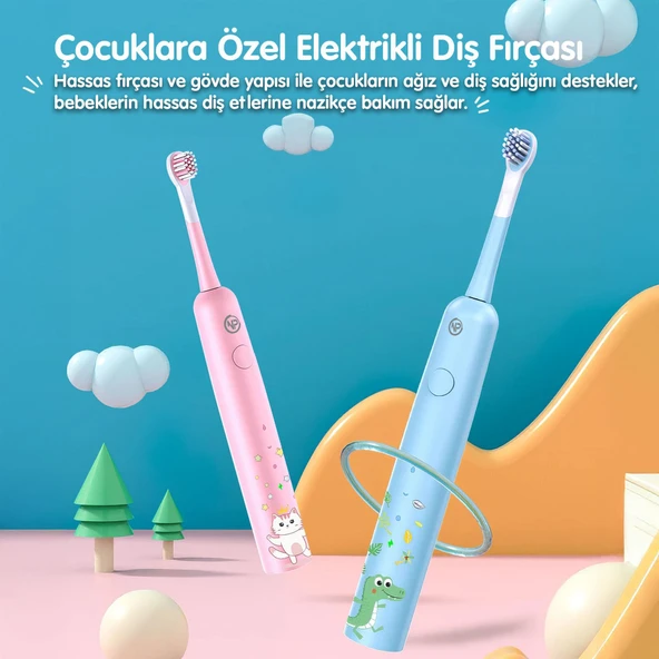 NPO Nicefeel X500 Çocuklar için Dakikada 39600 Titreşim, Şarjlı Sonic Profesyonel Diş Fırçası-Mavi - 2