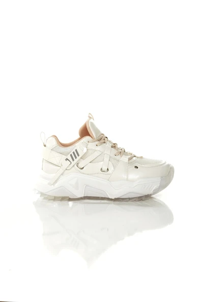 Dussel Beyaz Krem Sneaker Günlük Spor Ayakkabı - 4