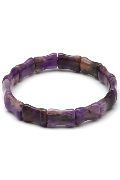 Ametist Doğal Taş Bileklik 10 x 16 mm Özel Kesim - Resim 2