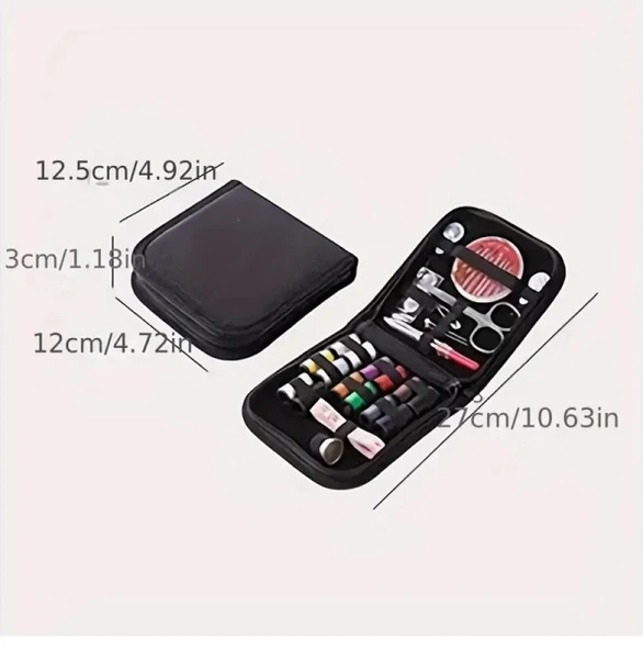 27 Parça Taşınabilir Dikiş Seti - Ev Seyahat Dikiş Aracı ve Makas, İplik, İğne, Mezura, Düğmeler - 5