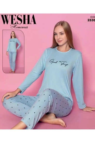 WESHA Yumuşacık Nefes Alan Milan Kumaş Pijama Takımı( 1 beden büyük alınması önerilir)