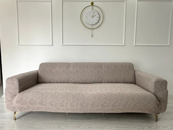 Özlü Home Maksi Çekyat Örtüsü, Kaymaz, Terletmez, Yakmaz, 3+3+1+1 bej - 4