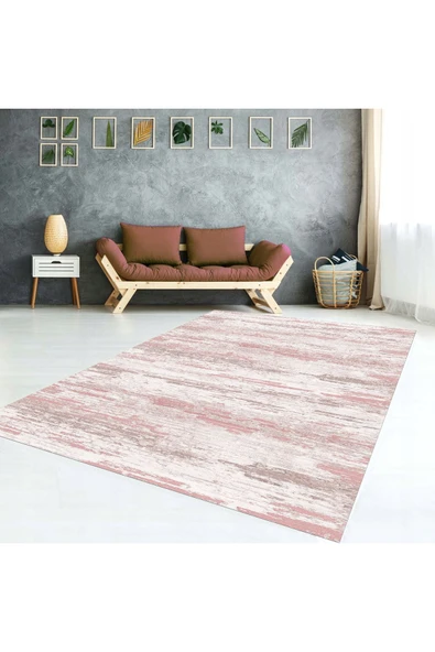 AACAP Pembe Kadife Yıkanabilir, Lastikli Halı Örtüsü