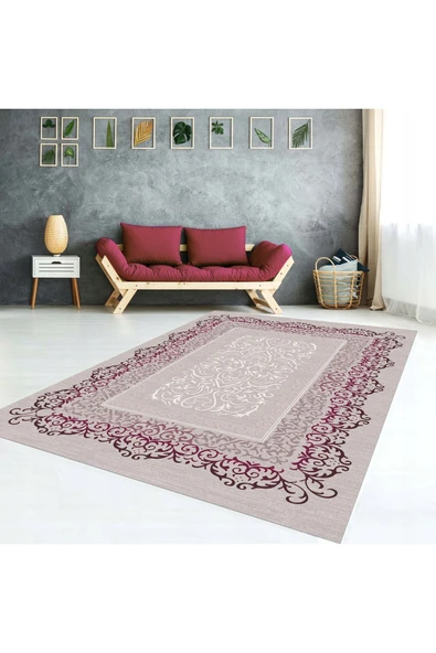 AACAP Göbekli Sarmaşık Desen Yıkanabilir, Lastikli Halı Örtüsü