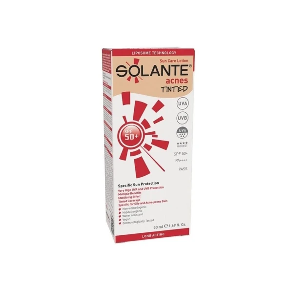 Solante Acnes Renkli Güneş Koruyucu Losyon SPF50+ 50 ml ürün görseli