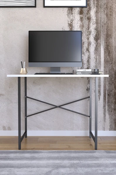 VayLife Çalışma Masası 90x60 cm Bilgisayar Ofis ve Ders Masası Beyaz - 2