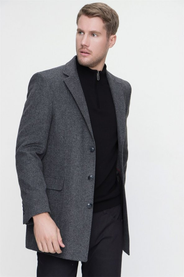 Morven Erkek Füme Dynamic Fit Rahat Kesim Trend Kaban - 3