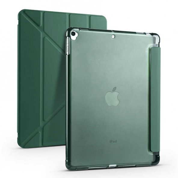 iPad 10.2 2021 (9.Nesil) Kılıf Kalem Bölmeli Smart Cover Standlı Kapaklı