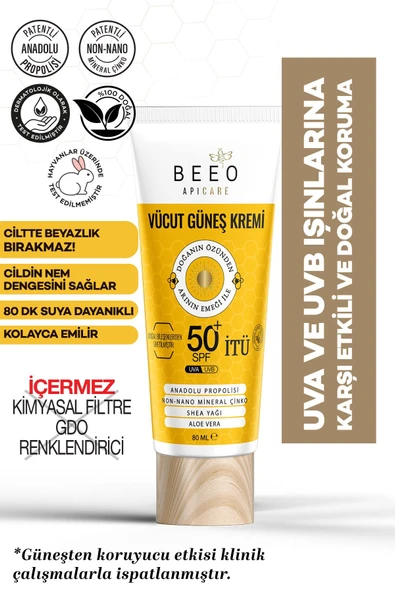 BEEO APİCARE PROPOLİSLİ VÜCUT GÜNEŞ KREMİ 80ML - 1