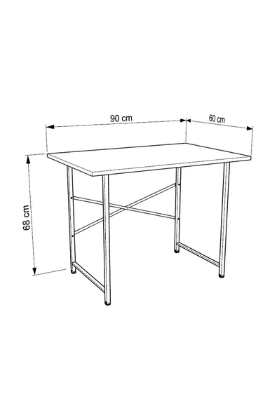 VayLife Çalışma Masası 90x60 cm Bilgisayar Ofis ve Ders Masası Beyaz - 6