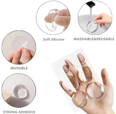 Şeffaf  Silikon Mobilya ve Kapı Durdurucu Darbe Pedi 6 lı - 4