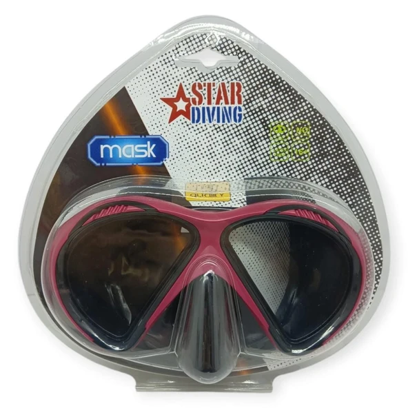 Star Diving Temper Camlı Dalış Maskesi Yetişkin - 51706-KIRMIZI - 4