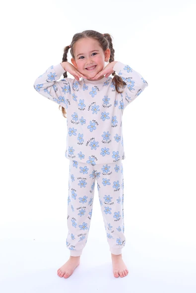 Sweet Daisy Desenli Kız Çocuk Pijama Takımı - 5
