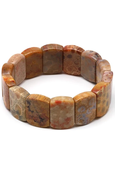 Mercan Doğal Taş Bileklik 15 x 20 mm Özel Kesim - Resim 2