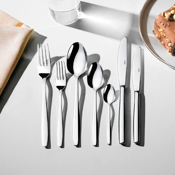 Nehir Sahra Sade 89 Parça 12 Kişilik Kutulu Çatal Bıçak Seti ürün görseli 1