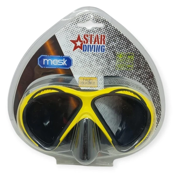 Star Diving Temper Camlı Dalış Maskesi Yetişkin - 51706-SARI - 4
