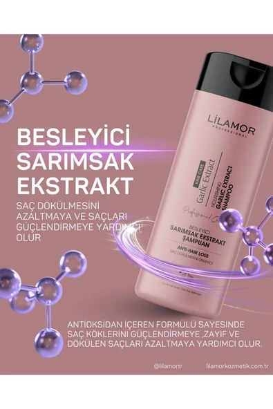 Lilamor Sarımsaklı Şampuan Saç Dökülmesine Karşı Hızlı Sac Uzatan Onarıcı Besleyici 400ml - 2