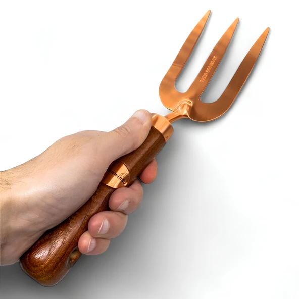 Paslanmaz Çelik Ergonomik Saplı Geniş Bahçe Tırmığı Çapa Tırmık Tarla Çim Peyzaj Bitki Fide Çiçek - 4