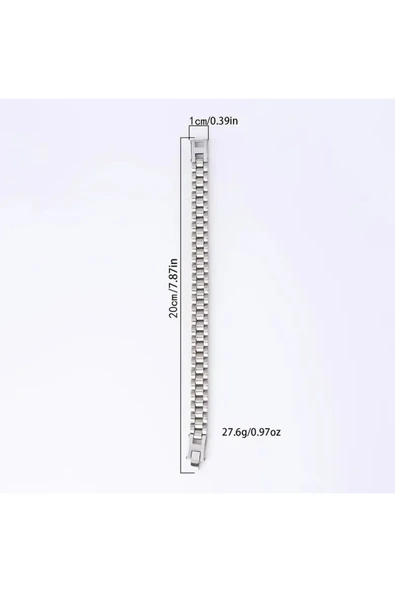 Rlx Erkek Bileklik 316L Çelik Parlak 15 Mm. Paslanma Ve Kararma Yapmaz 21cm - 4