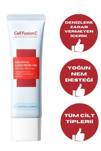CELL FUSİON C AQUATİCA NEMLENDİRİCİ YÜKSEK KORUYUCU TÜM CİLT TİPLERİ IÇİN GÜNEŞ KREMİ 100 SPF50 - 3
