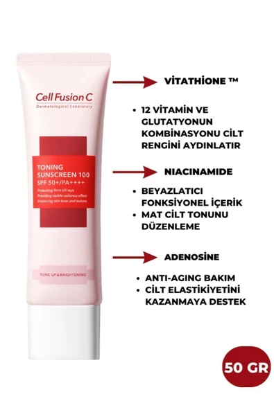 CELL FUSİON C TONİNG TON EŞİTLEYİCİ YÜKSEK KORUYUCU TÜM CİLT TİPLERİ IÇİN GÜNEŞ KREMİ 100 SPF50 - 2