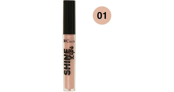 CECİLE YOĞUN PİGMENTLİ ULTRA PARLAK GÖRÜNÜM VEREN PARLATICI SHİNE LİPS 01
