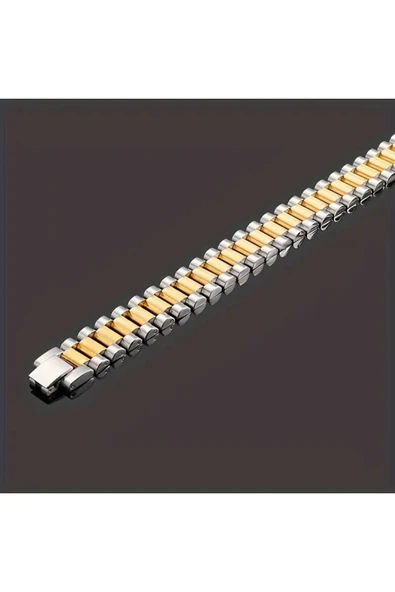 Rlx Erkek Bileklik 316L Çelik Parlak 15 Mm. Paslanma Ve Kararma Yapmaz 21cm - 4