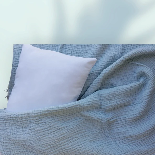 Premium Pamuklu Bebek Yastığı ,1-8 Yaş, Saf Silikon Dolgulu 35X45 cm Yastık kılıfı hediye - 4