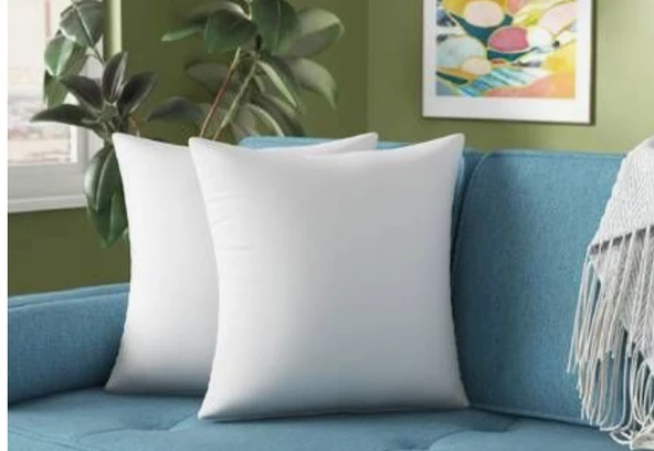 2 Adet Premium Kare Kırlent Iç Yastık 1,ci Kalite Elyaf Dolgulu Koltuk Yastığı - 3