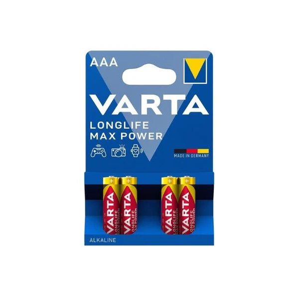 Varta Pil Longlife Max Power Alkaline 1.5V AAA Micro 4 lü
