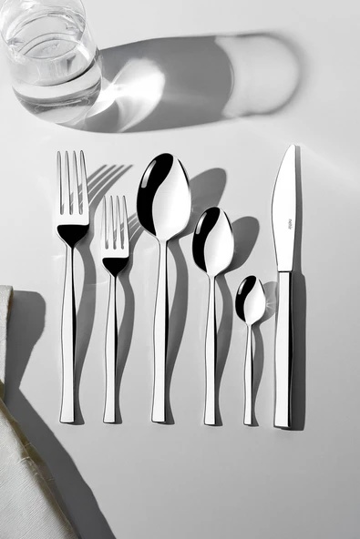 Nehir Zarif Sade 12 Kişilik 72 Parça Çatal Kaşık Bıçak Takımı