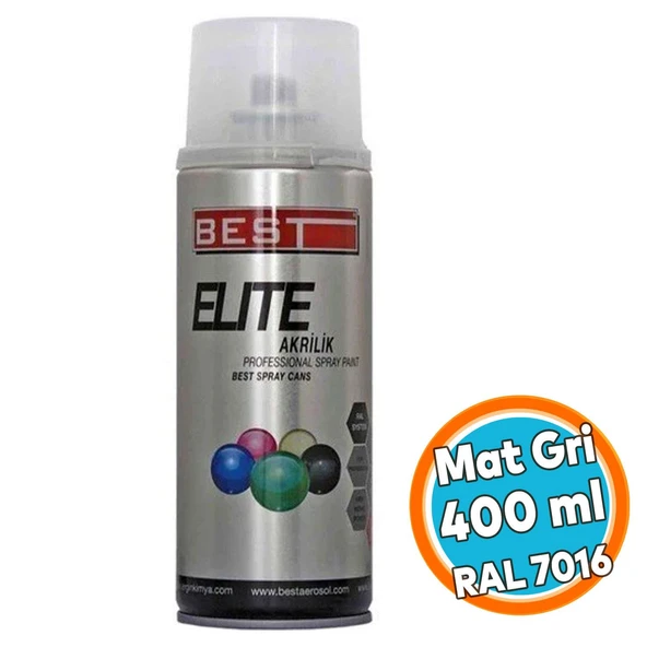 Akrilik Sprey Boya 400 ml Mat Gri Antasit Gri RAL7016