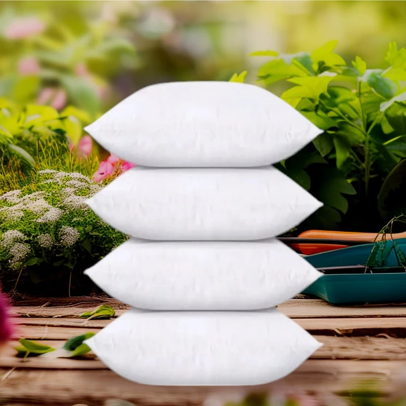 4,adet Premium Kare Kırlent Iç Yastık 1,ci Kalite Elyaf Dolgulu Koltuk Yastığı