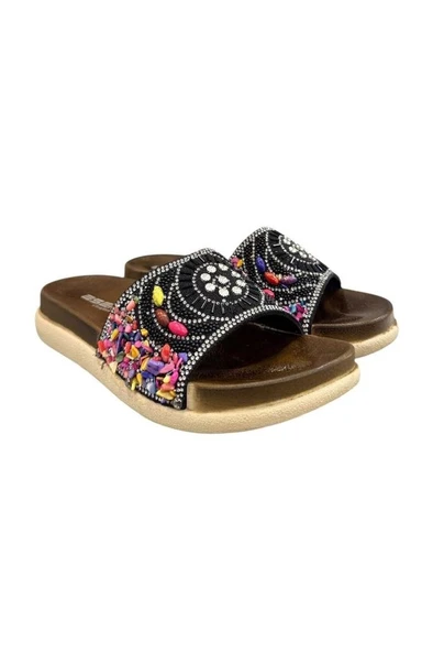 Esem Taş Boncuk İşlemeli Anatomik Taban Bayan Terlik - Resim 7