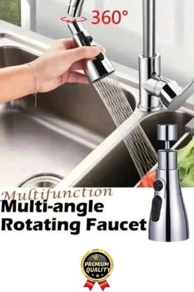 Yeni Seri Kaliteli Şık 3 Fonksiyonlu 720 Derece Dönebilen Mutfak Lavabo Banyo Metalik Musluk Başlığı - Resim 3