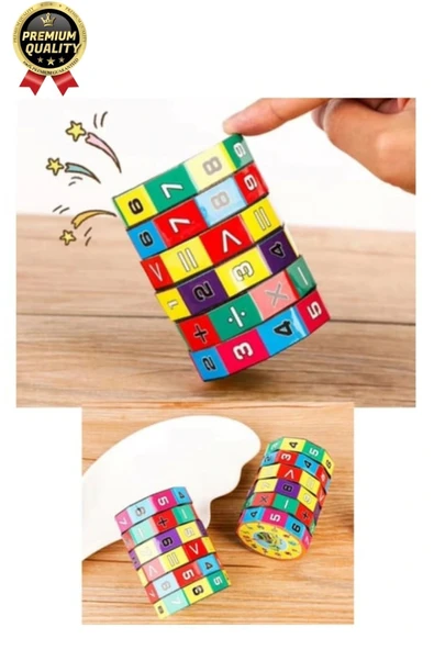 Çok Amaçlı Çocuk Eğlenceli Eğitici Öğretici Zeka Gelişimini Destekleyen Renkli Temel Matematik Küpü - 4