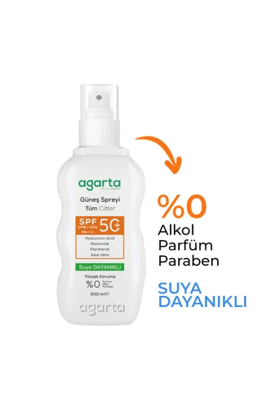 SPF 50+ Yüz Ve Vücut Güneş Koruyucu Sprey 200 ml - 2