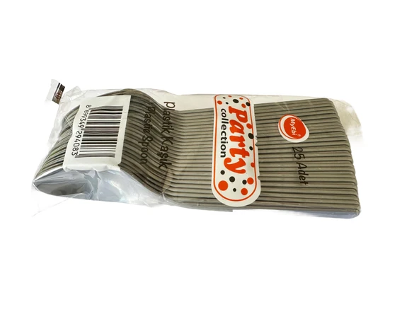 Omeyva Gümüş Mika Sorfa Sunum Piknik Seti - Sert Mika Plastik - 48 Kişilik Tabak Çatal Kaşık Takımı - Resim 8