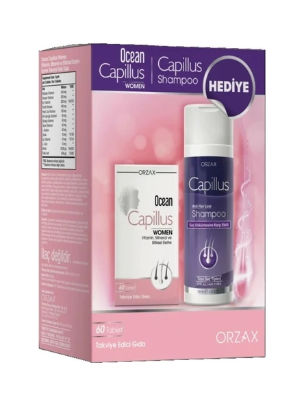 Ocean Capillus Women 60 Tablet + Capillus Sampuan 200 ml Hediye - 1