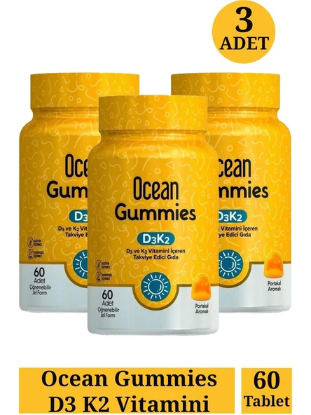 Ocean Gummies D3 K2 Vitamini 60 Adet 3 ADET