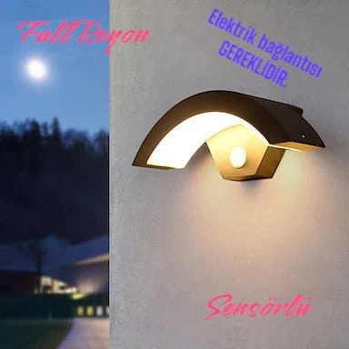 Elektrikle Çalışır, Sensörlü 24 Watt İç ve Dış Mekan Led Duvar Aplik  3000K G. Işığı Led Armatür ürün görseli 1