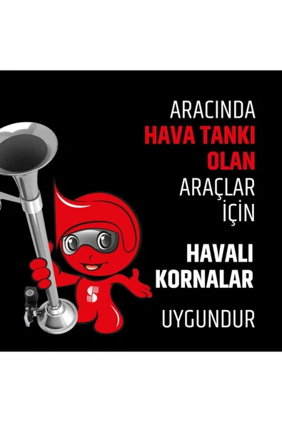 Seger -82mh Marin Havalı Korna 12v, Krom Borulu - 4