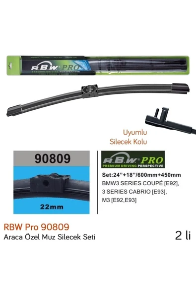 Rbw 90809 Bmw 3 Serisi Cabrio E93  2006-2009 Ön Silecek Takımı - Resim 2