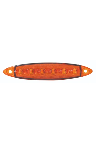 WOLFRAM 39040 24V YAN POZİSYON LAMBA 6 LED 3W AMBER E9-R10 BELGELİ - 10 Adet - Resim 2
