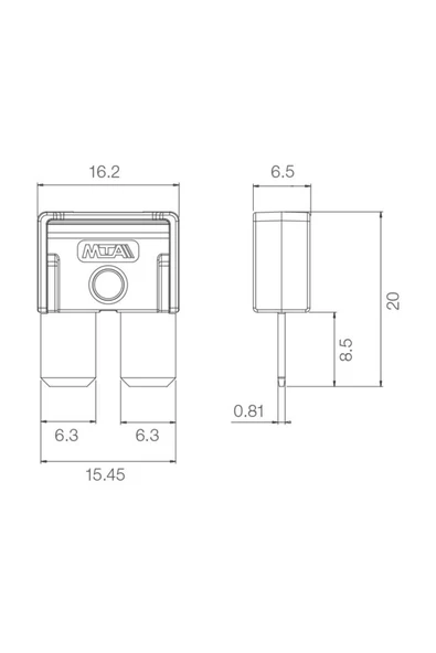 MTA MAXICOMPACT BIÇAK SİGORTA BEYAZ 25 A (16*20 MM) - Resim 3