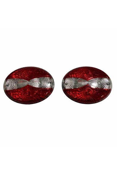 Stop Lambası Çok Amaçlı Oval Tip (KIRMIZI-BEYAZ-KIRMIZI) (190*149 MM) (2 AD)