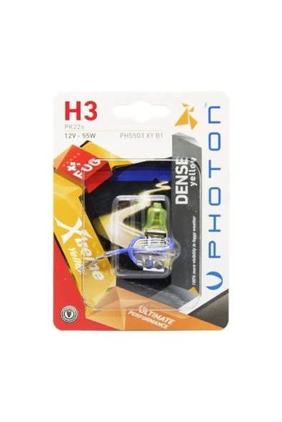 Photon H3 12v 55w Xtreme Yellow Tekli Blister Ampul